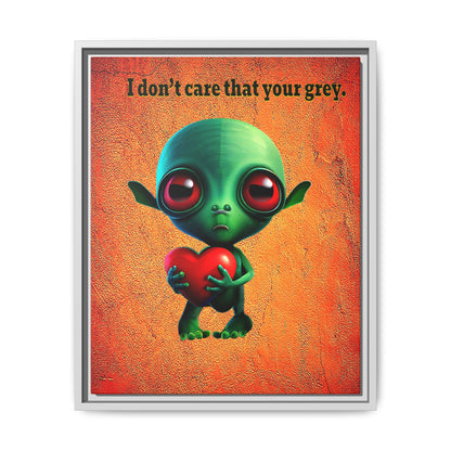 I don't care that your grey - framed canvas art (burnt orange)