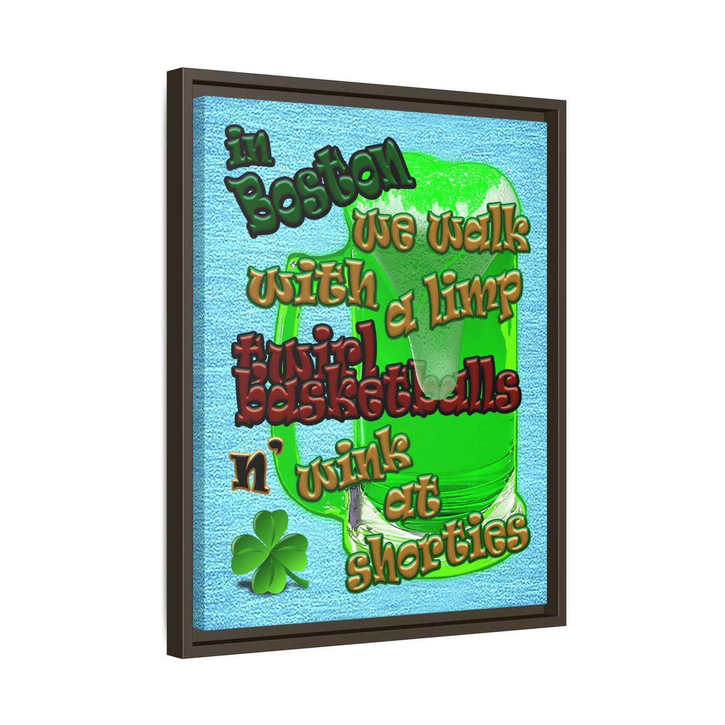 celtics logo - framed canvas art (faded blue)
