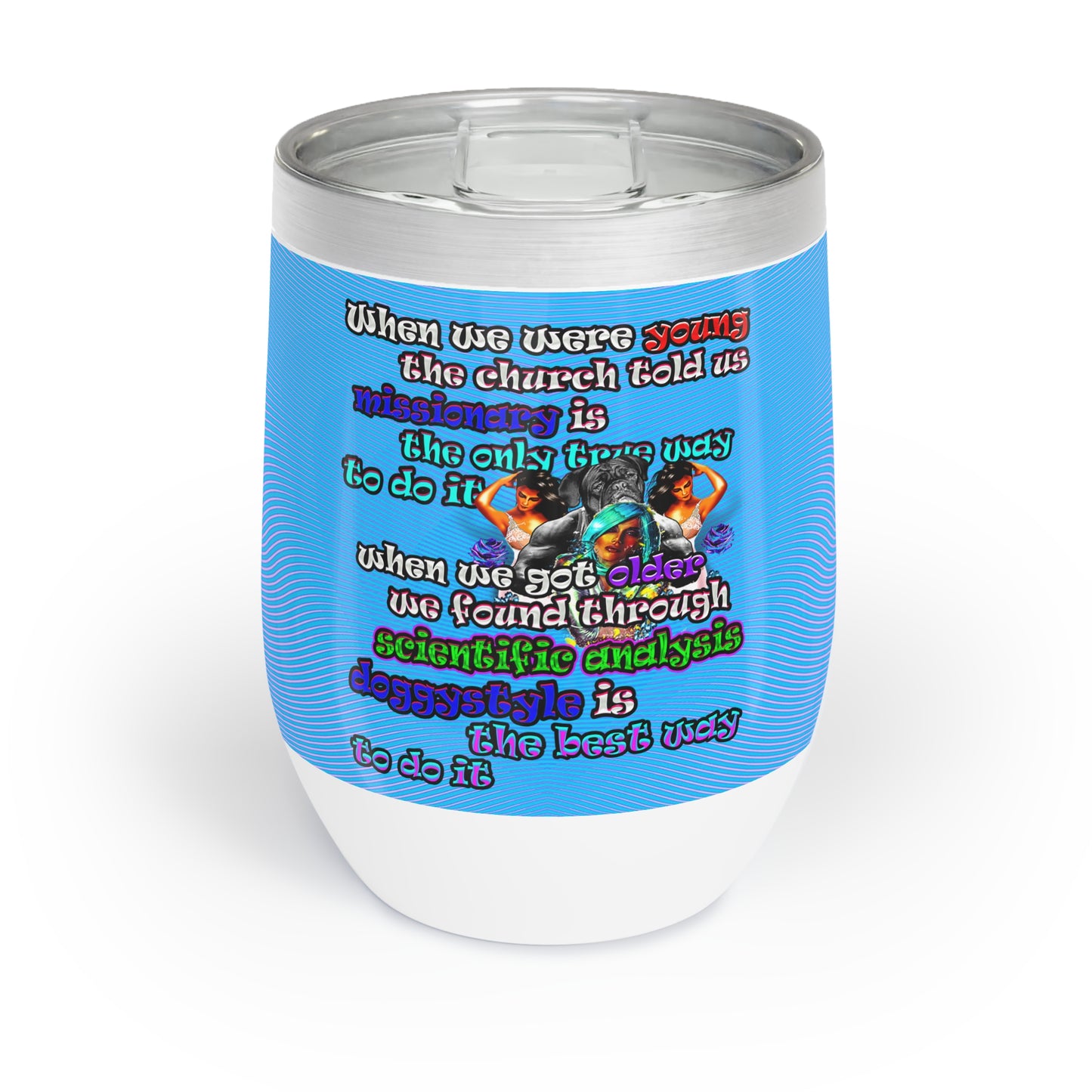 doggystyle - Chill Wine Tumbler (light blue-purple wave)