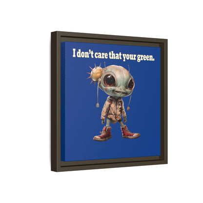I don't care that your green - framed canvas art (dark blue)