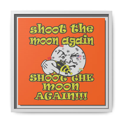 shoot the moon again - framed canvas art (orange)