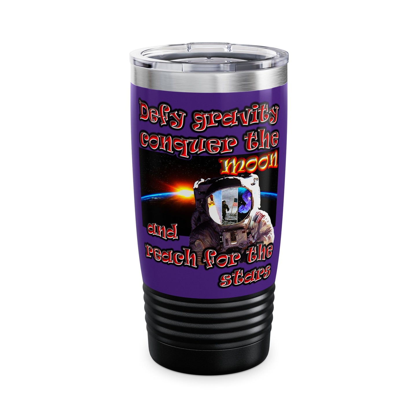 defy conquer reach - Ringneck Tumbler, 20oz (purple)