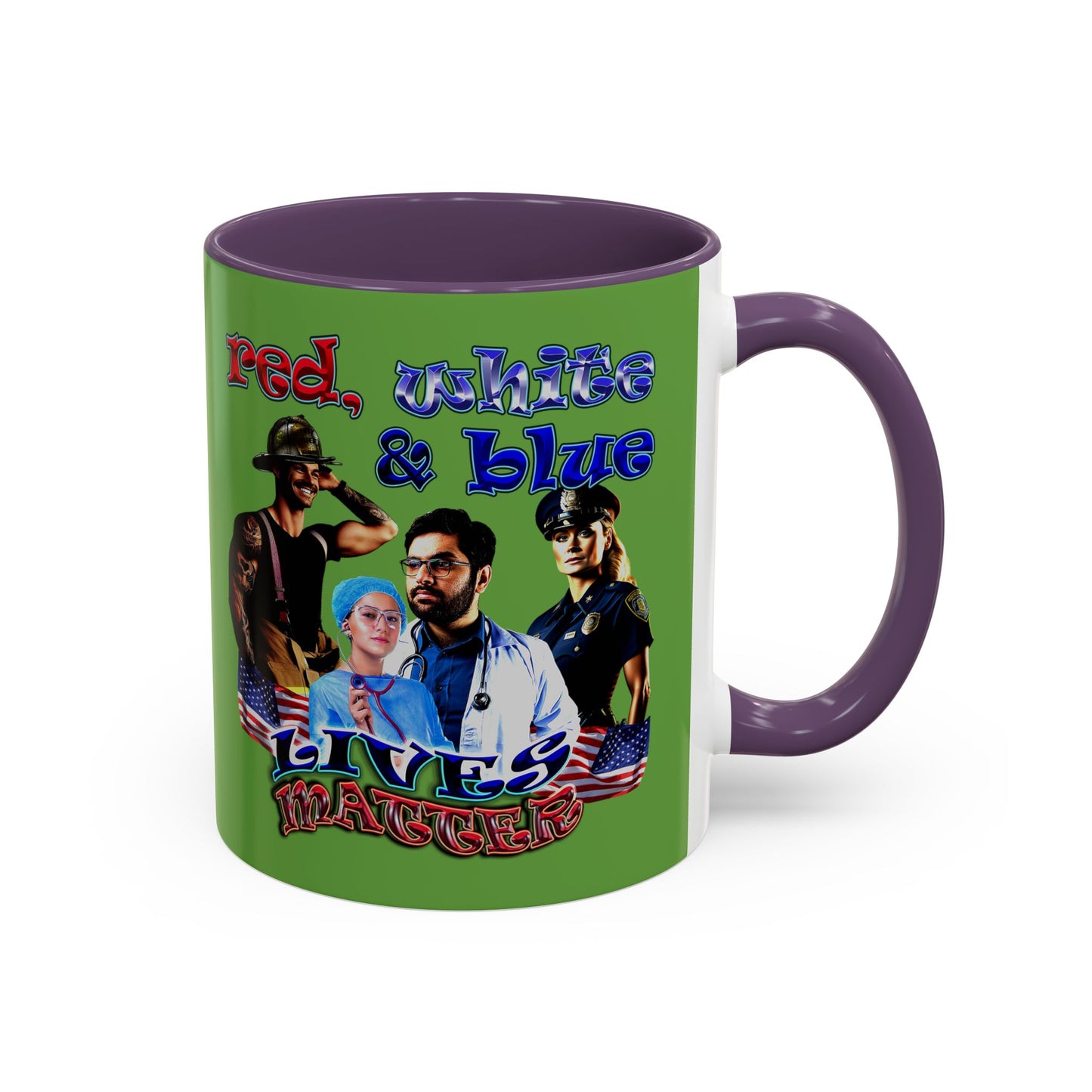 rw&b lives matter - Accent Mug (green)