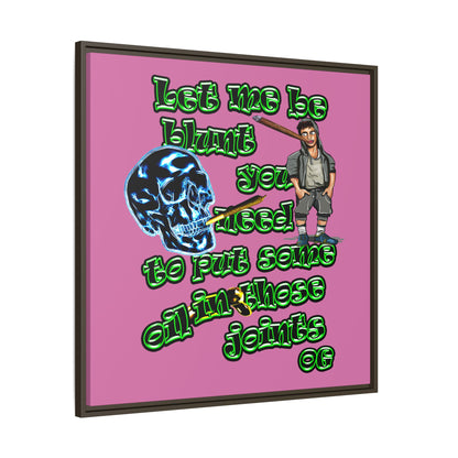 og - framed canvas art (light pink)