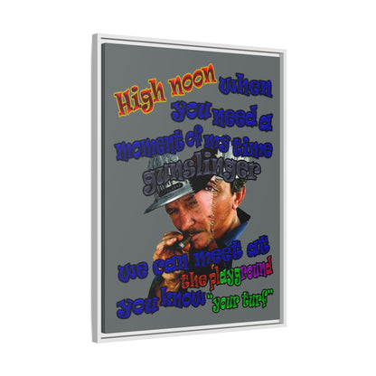high noon - framed canvas art (dark grey)