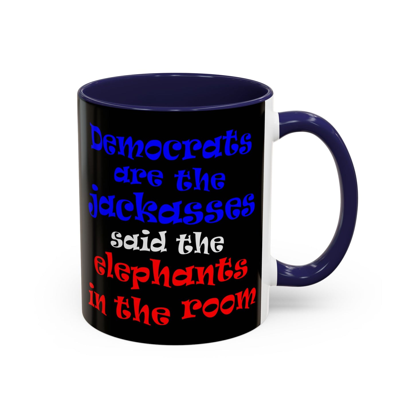 donkeys and elephants - Accent Mug (black)