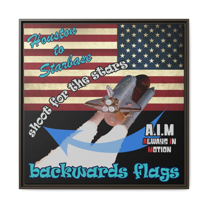 shoot for the stars - framed canvas art (black)
