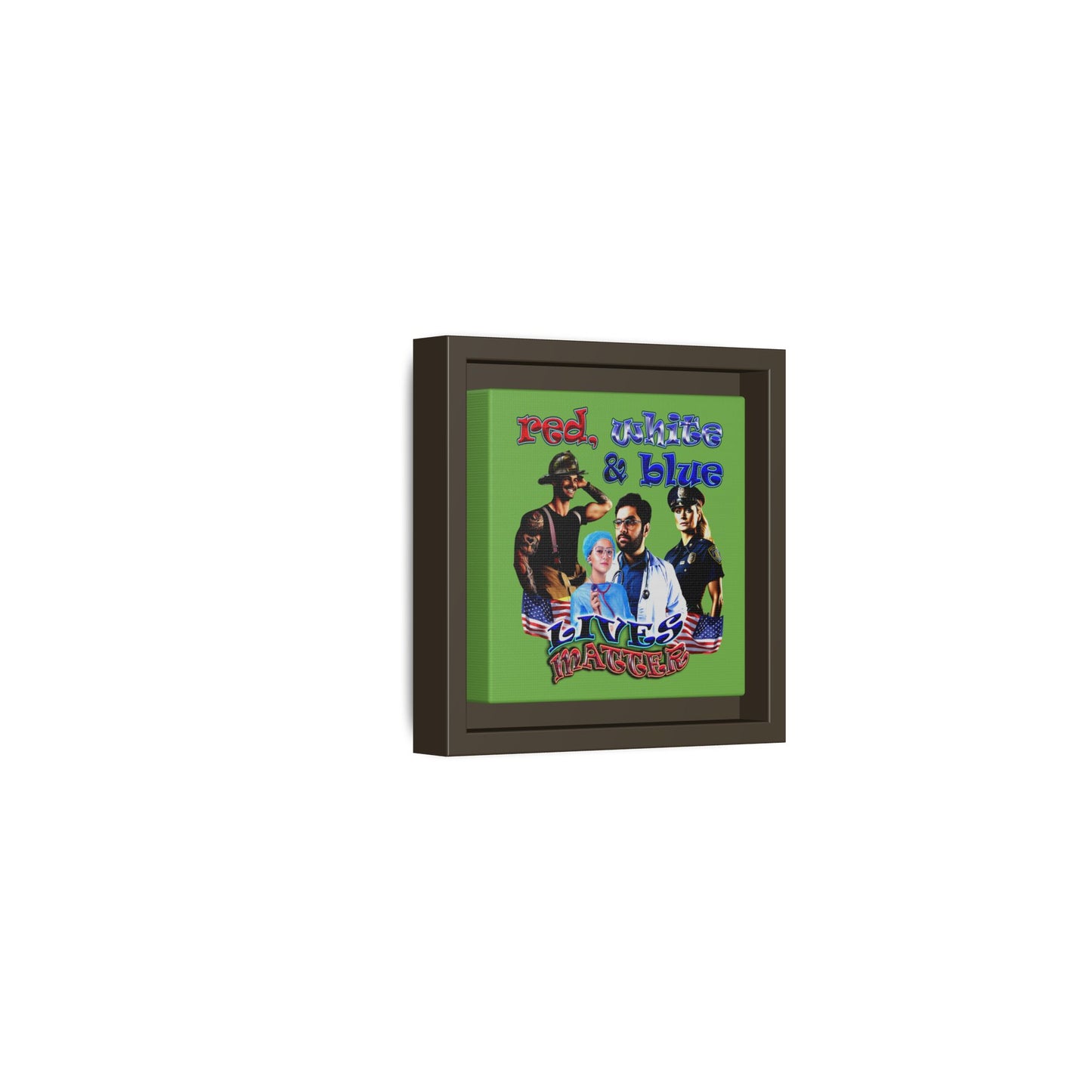 rw&b lives matter - framed canvas art (green)