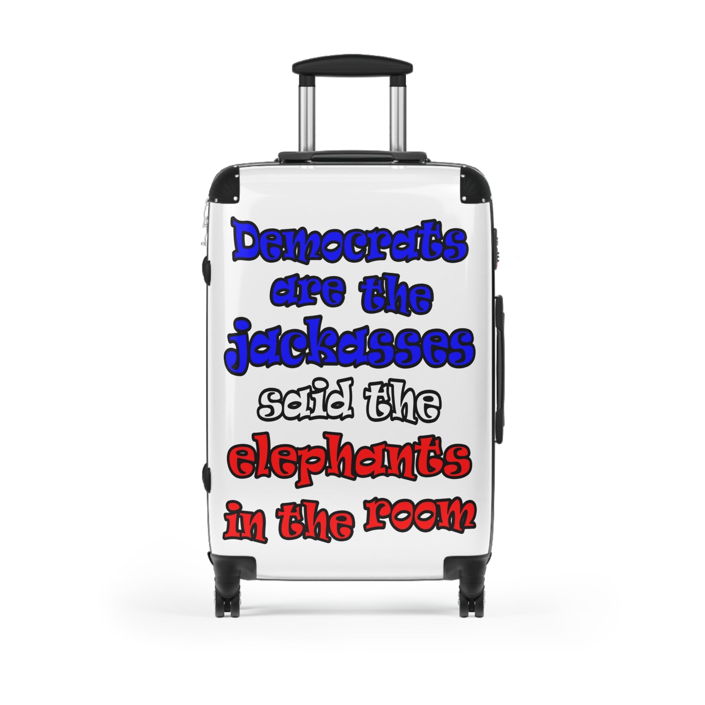 donkeys and elephants - Suitcase (white)