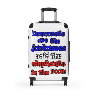 donkeys and elephants - Suitcase (white)