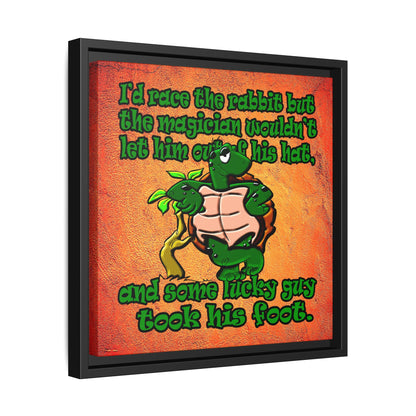 turtle race - framed canvas art (burnt orange)