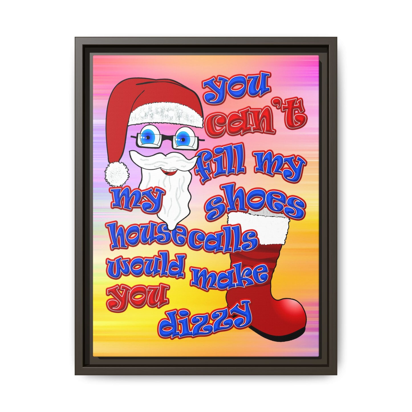 santa's shoes - framed canvas art (color blur)