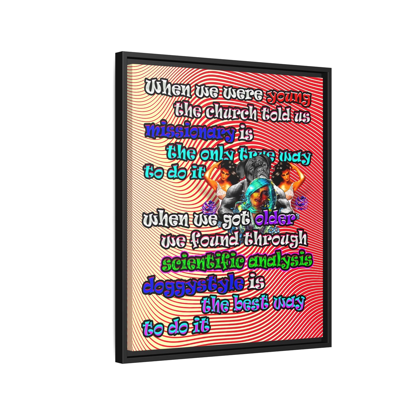 doggystyle - framed canvas art (yellow-orange wave)
