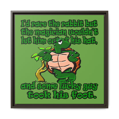 turtle race - framed canvas art (green)