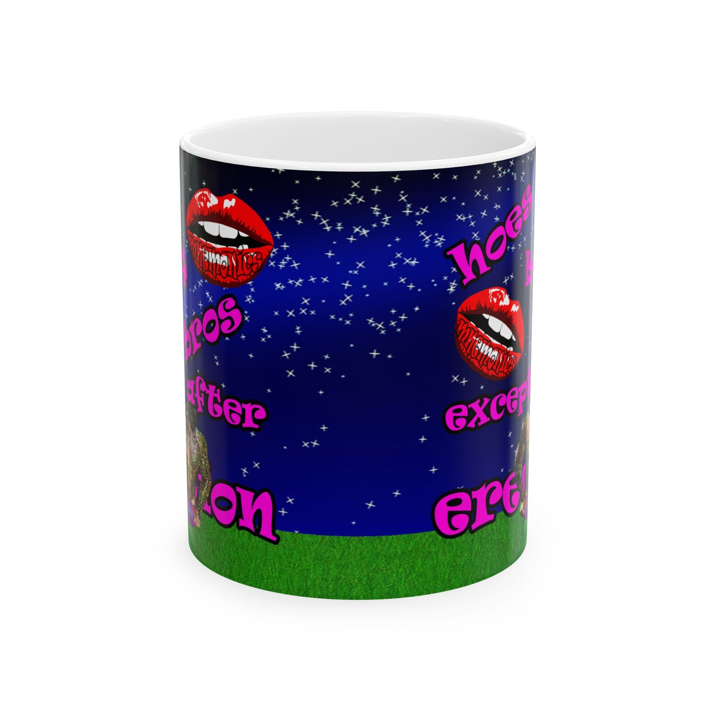 hoes b4 bros - White Mug ('snoops' background)