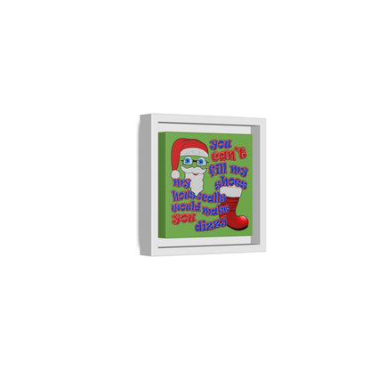 santa's shoes - framed canvas art (green)