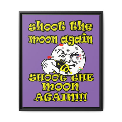 shoot the moon again - framed canvas art (light purple)