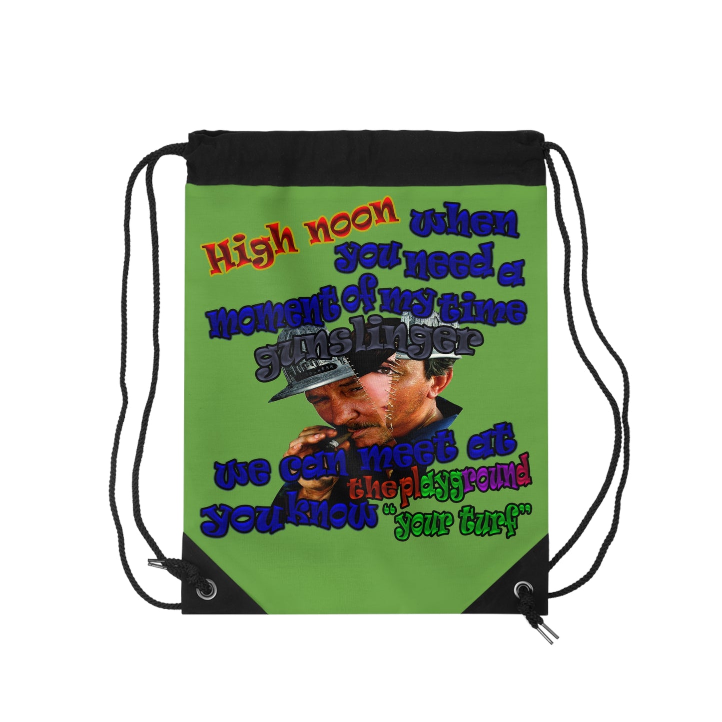 high noon - Drawstring Bag (green)