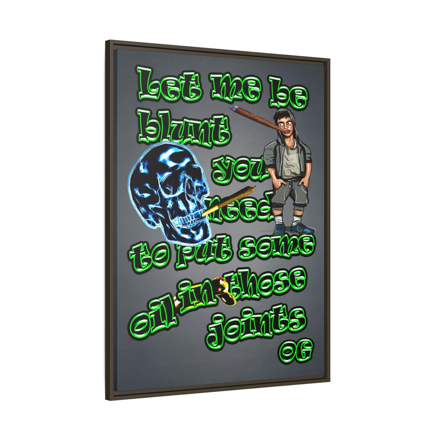 og - framed canvas art (grey-light grey)
