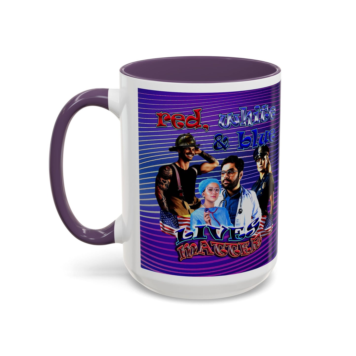 rw&b lives matter - Accent Mug (purple wave)