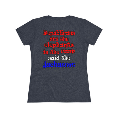 donkeys and elephants - Women's Triblend Tee