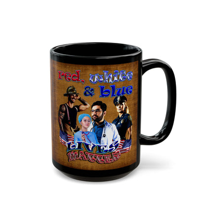 rw&b lives matter - Black Mug (brown papyrus)