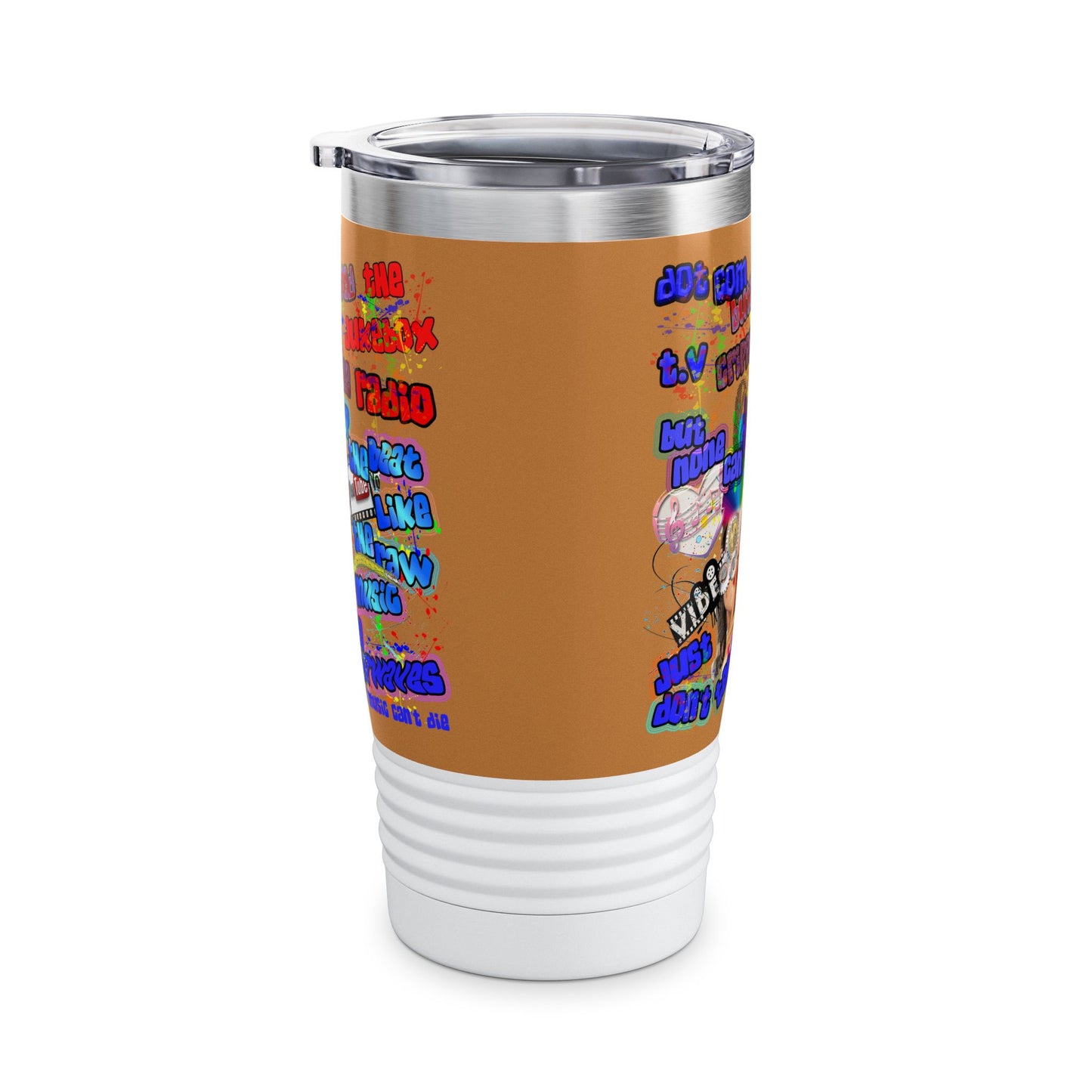 drop the beat - Ringneck Tumbler, 20oz (light brown)