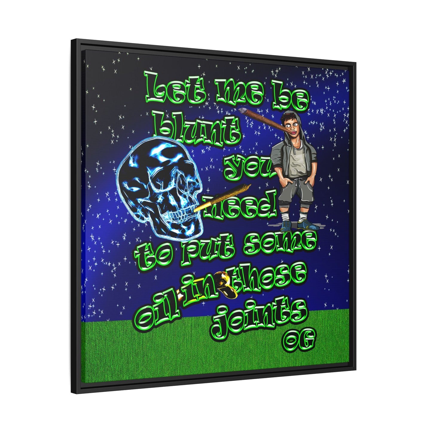 og - framed canvas art ('snoops' background)