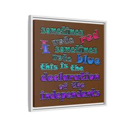 declaration of the independents - framed canvas art (brown)