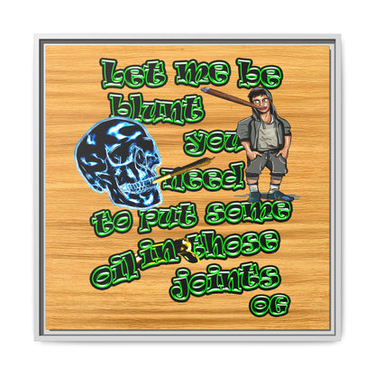 og - framed canvas art (butterscotch wood finish)