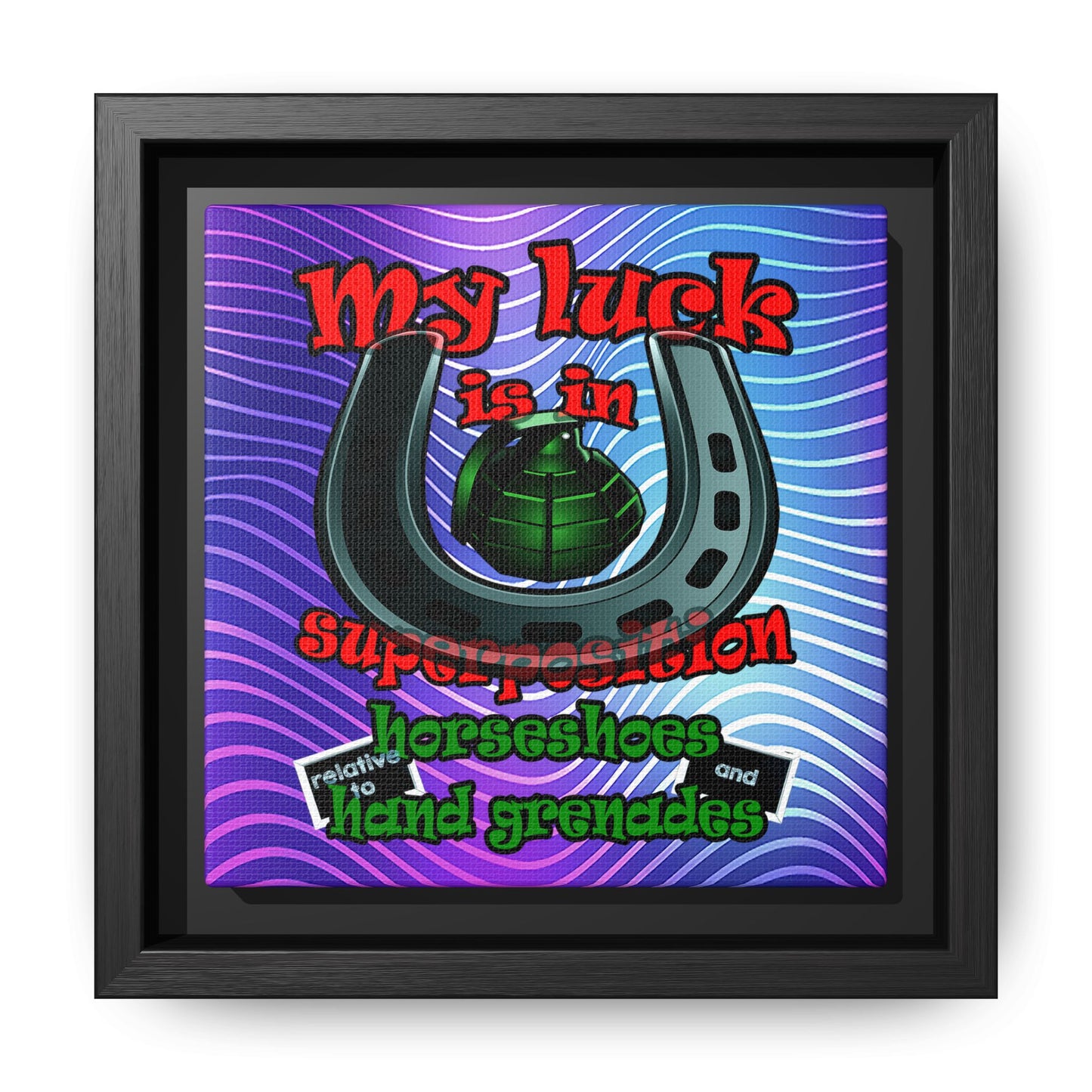 my luck - framed canvas art (purple wave)