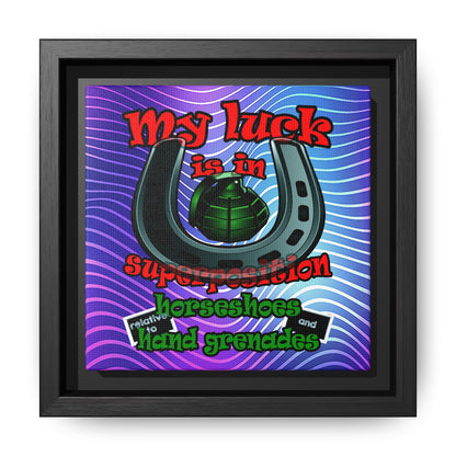 my luck - framed canvas art (purple wave)