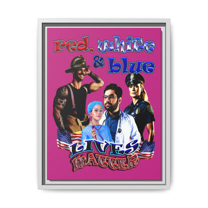 rw&b lives matter - framed canvas art (pink)