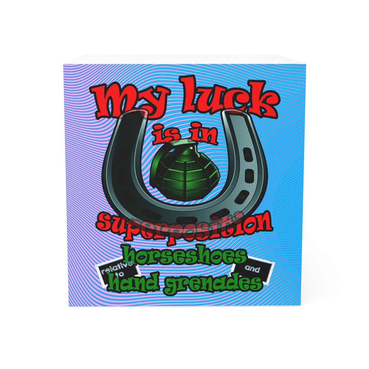 my luck - note cube (light blue-purple wave)