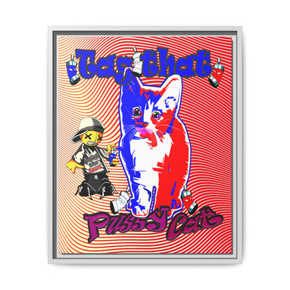 tag that - framed canvas art (yellow-orange wave)