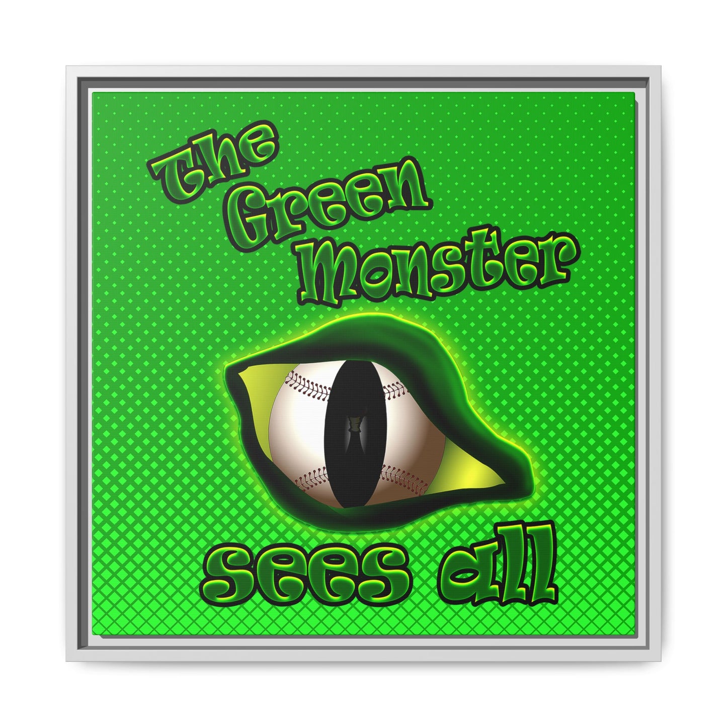 green monster - framed canvas art (logo green)