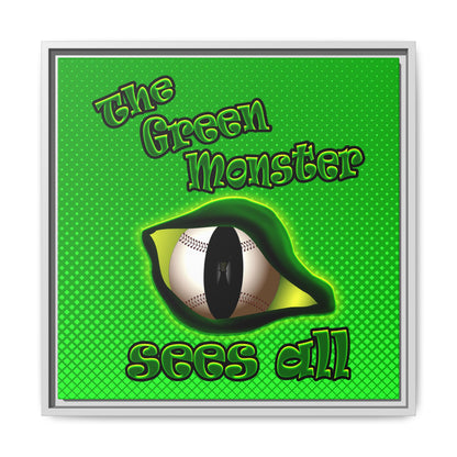 green monster - framed canvas art (logo green)