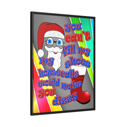 santa's shoes - framed canvas art (rainbow split)