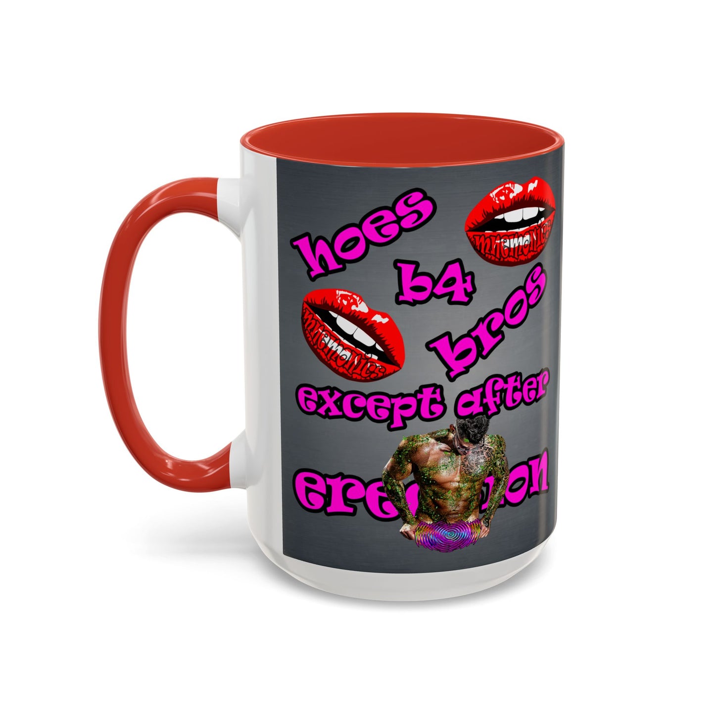 hoes b4 bros - Accent Mug (grey-light grey)