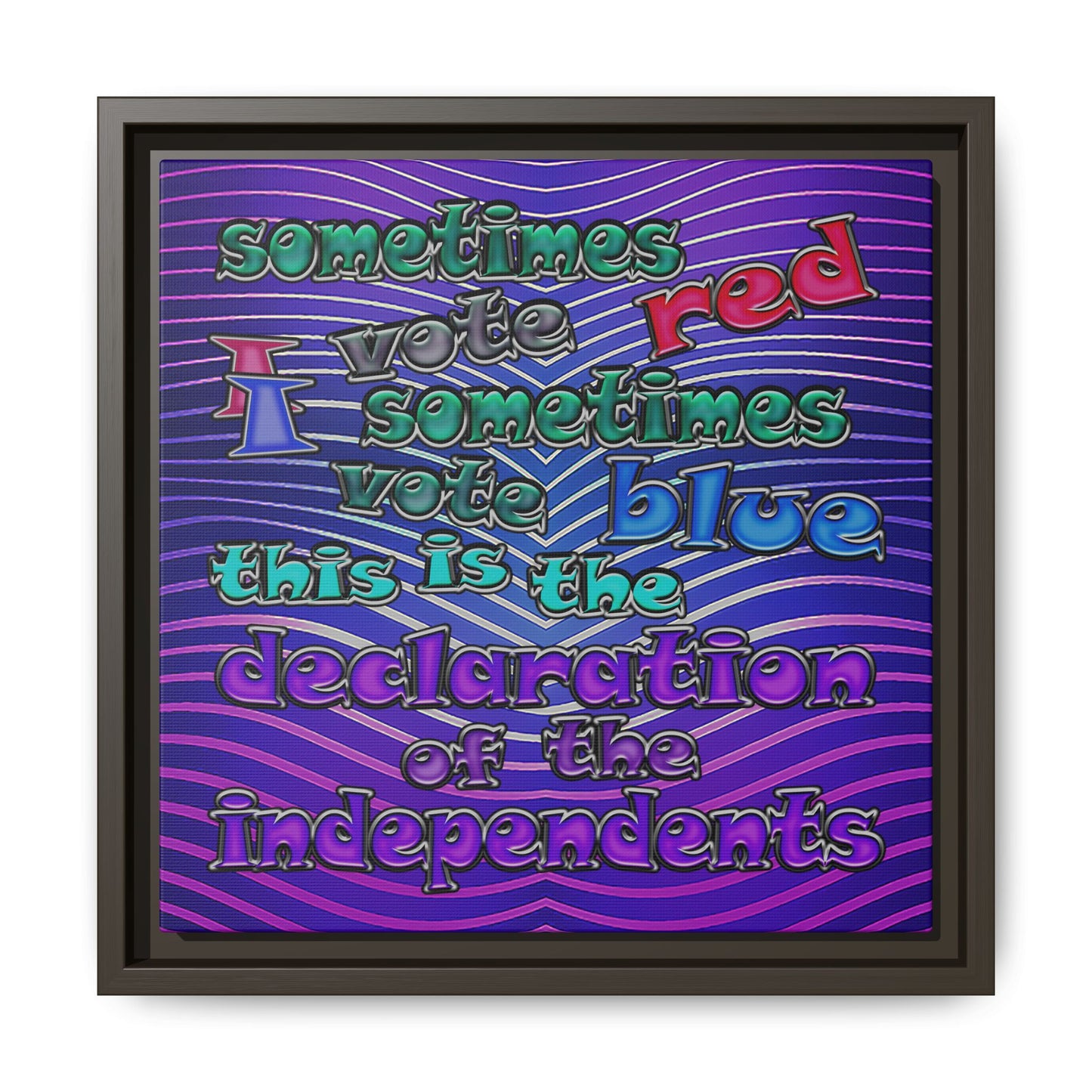 declaration of the independents - framed canvas art (purple wave)