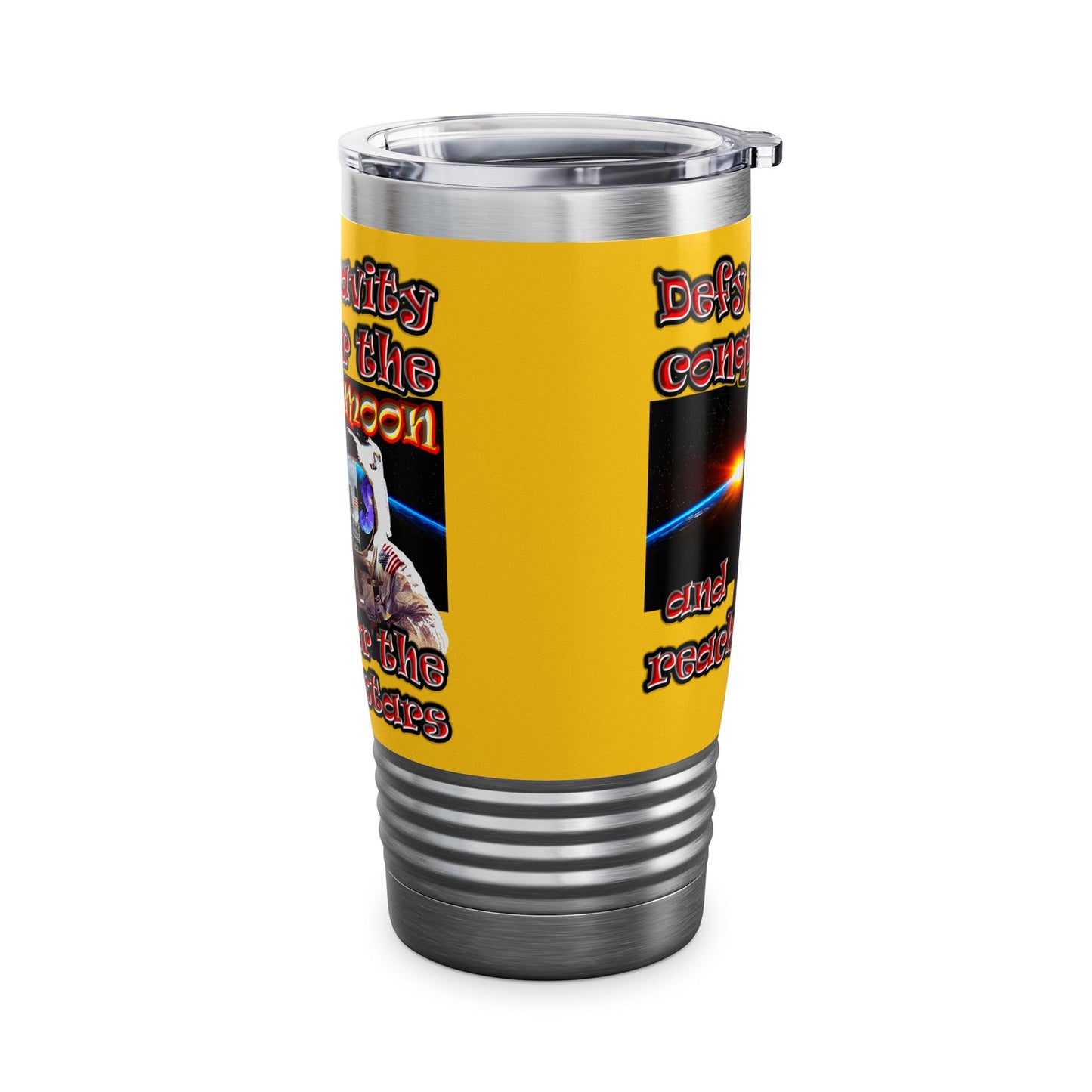 defy conquer reach - Ringneck Tumbler, 20oz (yellow)