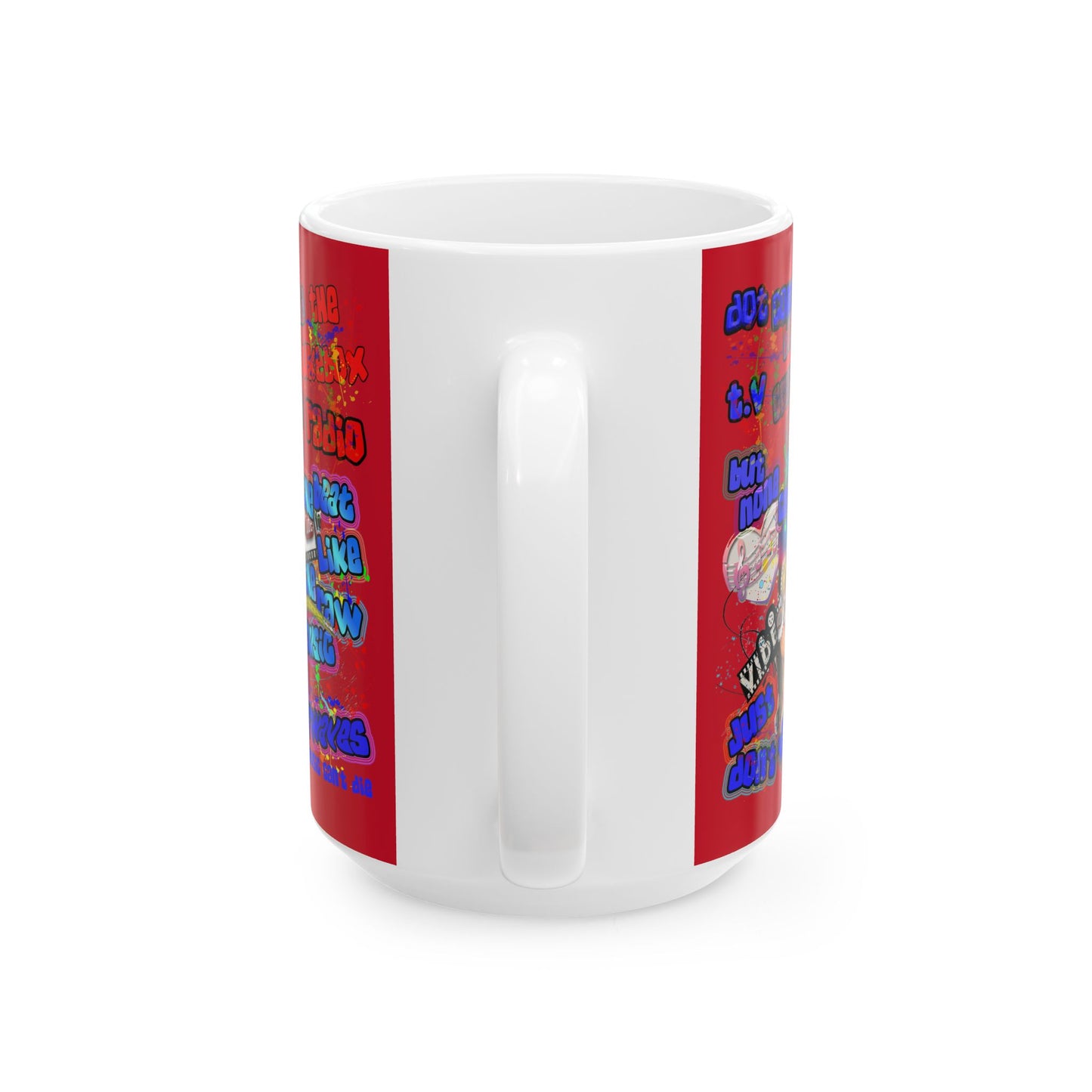 drop the beat - White Mug (dark red)