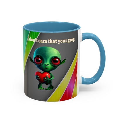 I don't care that your grey - Accent Mug (rainbow split)