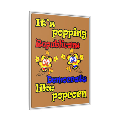popping like popcorn - framed canvas art (light brown)