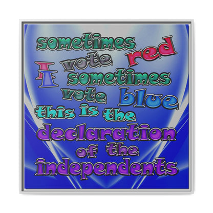 declaration of the independents - framed canvas art (blue-white wave)