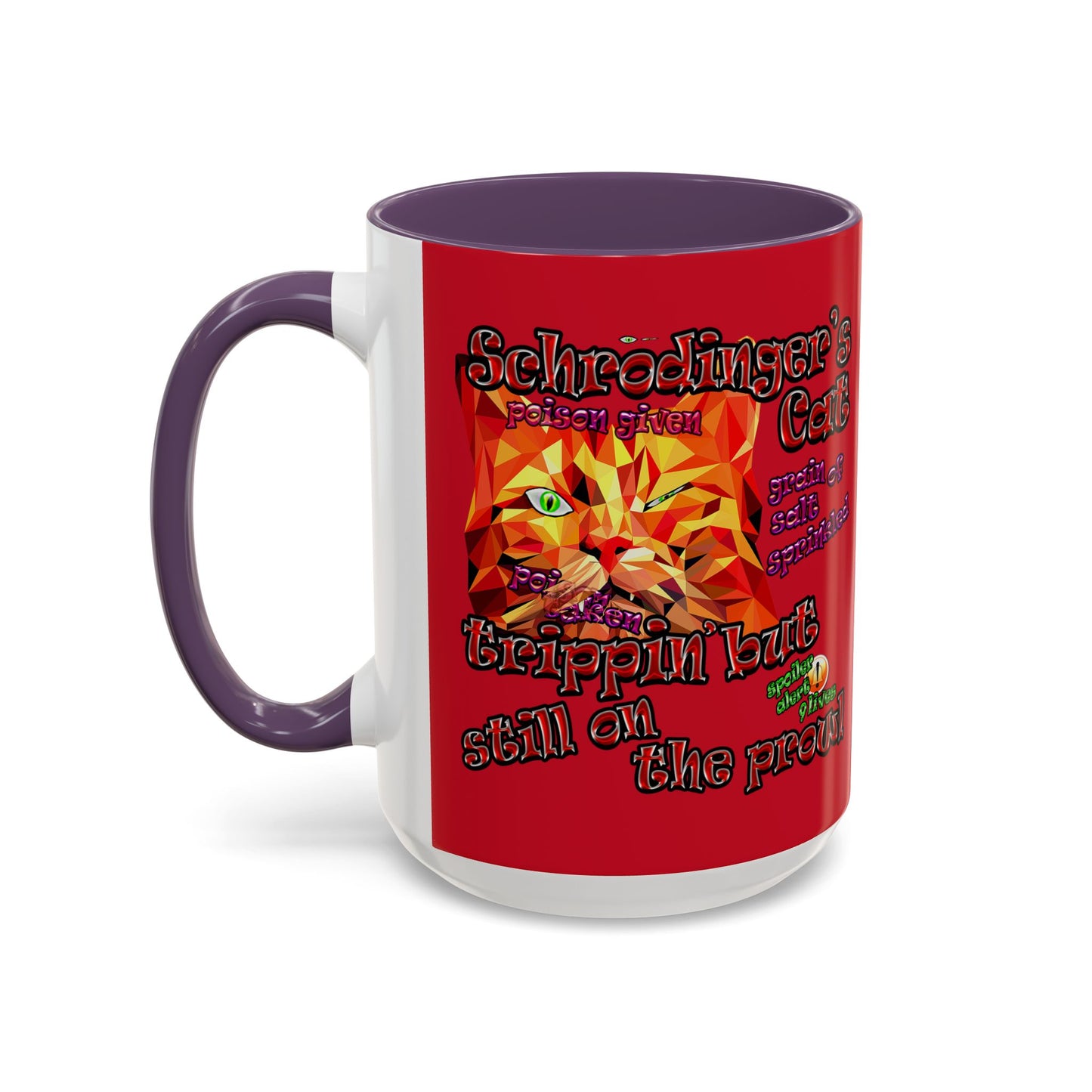schrodinger's cat - Accent Mug (dark red)