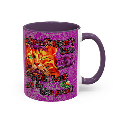 schrodinger's cat - Accent Mug (pink swirl)