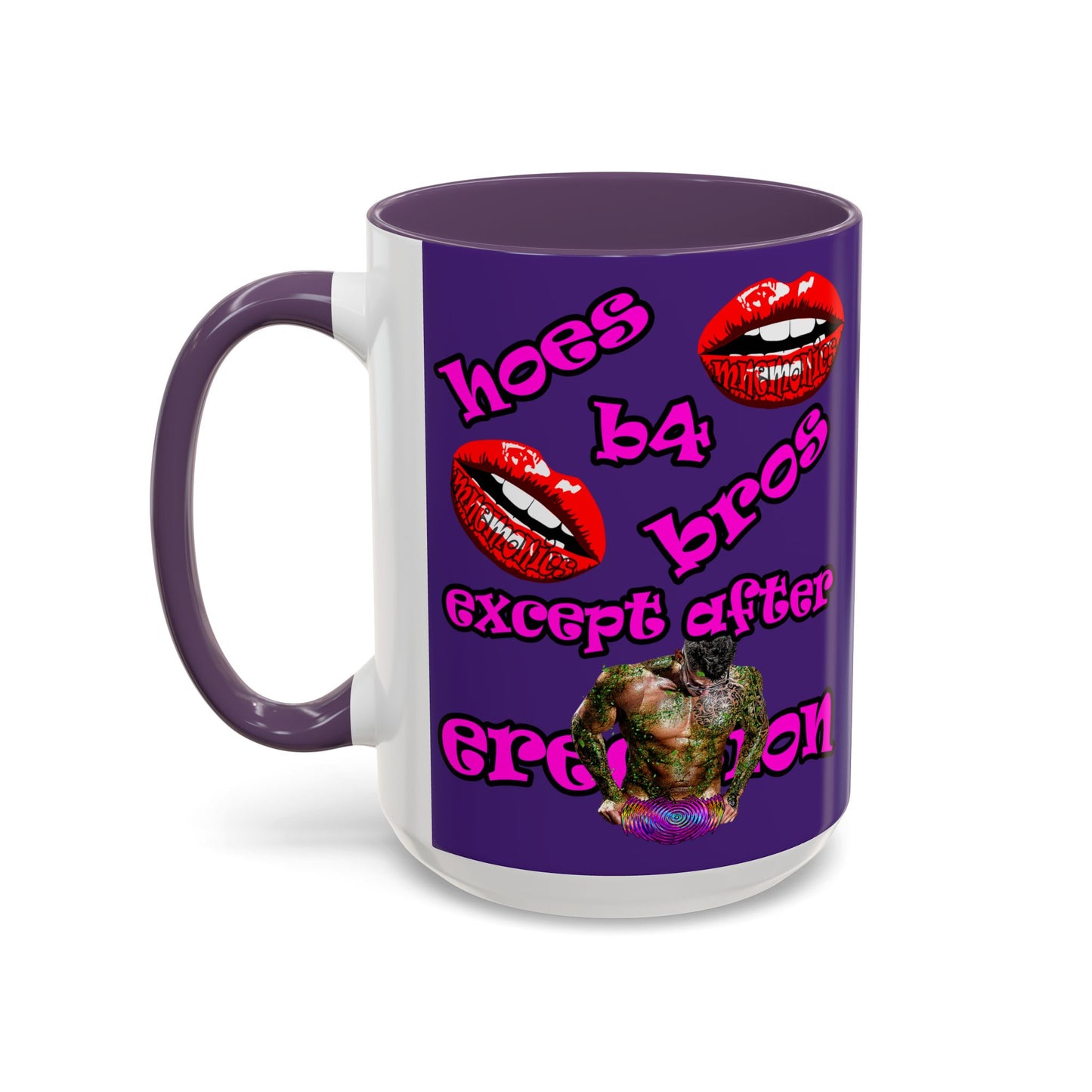 hoes b4 bros - Accent Mug (purple)