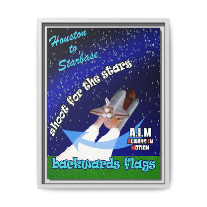 shoot for the stars - framed canvas art ('snoops' background)