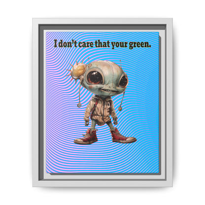 I don't care that your green - framed canvas art (light blue-purple wave)